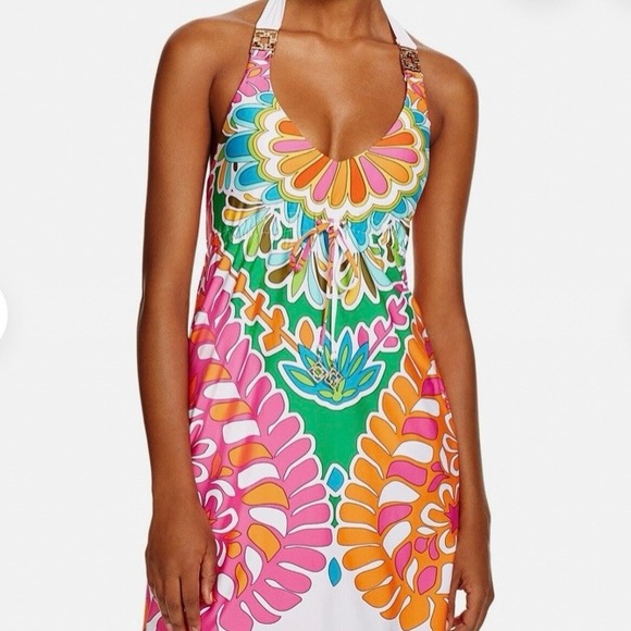 Trina Turk Dresses & Skirts - Trina Turk Tamarindo Beach Dress Cover Up Halter Top Med